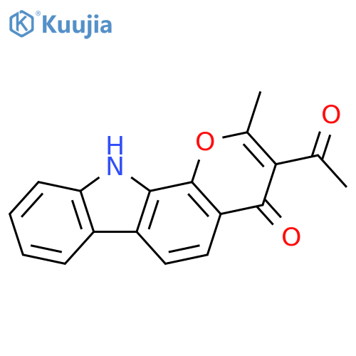 Pyrano[2,3-a]carbazol-4(11H)-one, 3-acetyl-2-methyl- structure