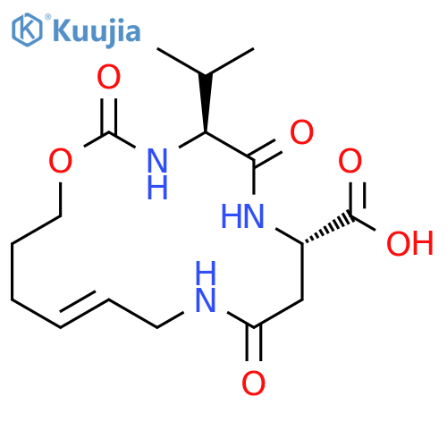 1-Oxa-3,6,10-triazacyclohexadec-12-ene-7-carboxylic acid,4-(1-methylethyl)-2,5,9-trioxo-, (4S,7S)- structure
