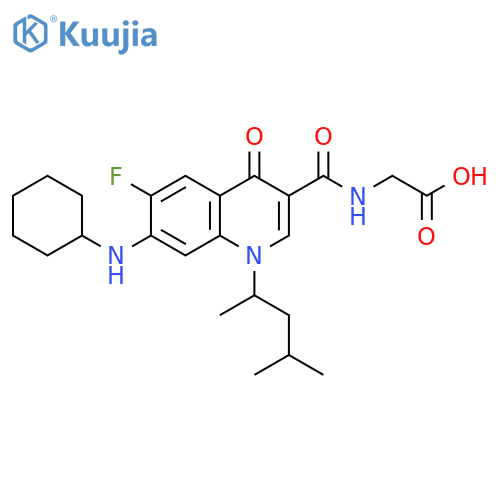 Glycine,N-[[7-(cyclohexylamino)-1-(1,3-dimethylbutyl)-6-fluoro-1,4-dihydro-4-oxo-3-quinolinyl]carbonyl]- structure