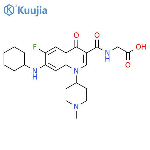 Glycine,N-[[7-(cyclohexylamino)-6-fluoro-1,4-dihydro-1-(1-methyl-4-piperidinyl)-4-oxo-3-quinolinyl]carbonyl]- structure