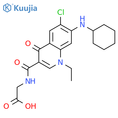 Glycine,N-[[6-chloro-7-(cyclohexylamino)-1-ethyl-1,4-dihydro-4-oxo-3-quinolinyl]carbonyl]- structure