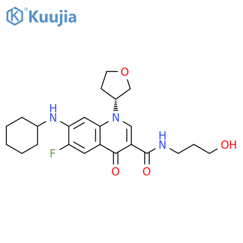 3-Quinolinecarboxamide,7-(cyclohexylamino)-6-fluoro-1,4-dihydro-N-(3-hydroxypropyl)-4-oxo-1-[(3R)-tetrahydro-3-furanyl]- structure