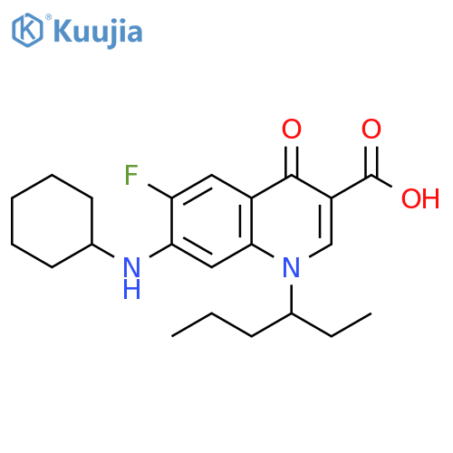 3-Quinolinecarboxylic acid,7-(cyclohexylamino)-1-(1-ethylbutyl)-6-fluoro-1,4-dihydro-4-oxo- structure