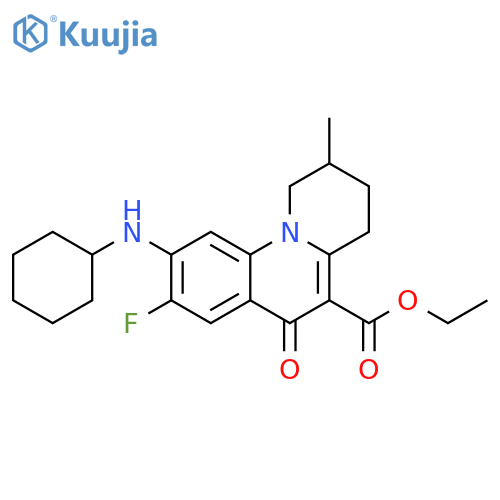 1H-Benzo[c]quinolizine-5-carboxylic acid,9-(cyclohexylamino)-8-fluoro-2,3,4,6-tetrahydro-2-methyl-6-oxo-, ethylester structure