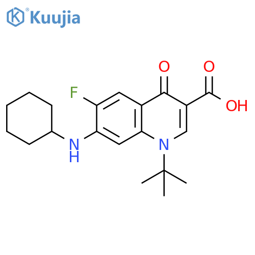 3-Quinolinecarboxylic acid,7-(cyclohexylamino)-1-(1,1-dimethylethyl)-6-fluoro-1,4-dihydro-4-oxo- structure
