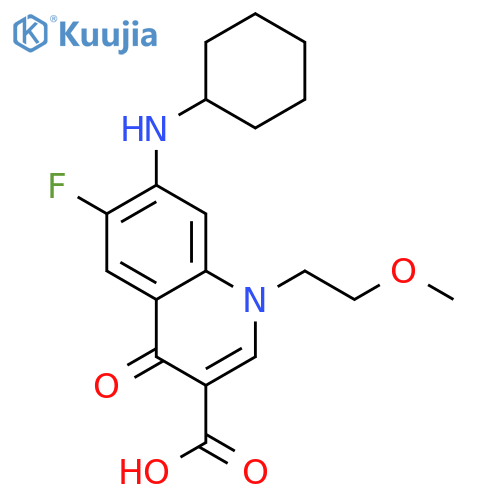 3-Quinolinecarboxylic acid,7-(cyclohexylamino)-6-fluoro-1,4-dihydro-1-(2-methoxyethyl)-4-oxo- structure