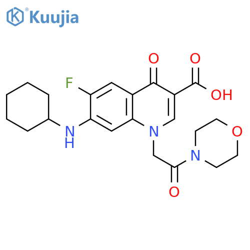 3-Quinolinecarboxylic acid,7-(cyclohexylamino)-6-fluoro-1,4-dihydro-1-[2-(4-morpholinyl)-2-oxoethyl]-4-oxo- structure