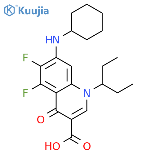 3-Quinolinecarboxylic acid,7-(cyclohexylamino)-1-(1-ethylpropyl)-5,6-difluoro-1,4-dihydro-4-oxo- structure