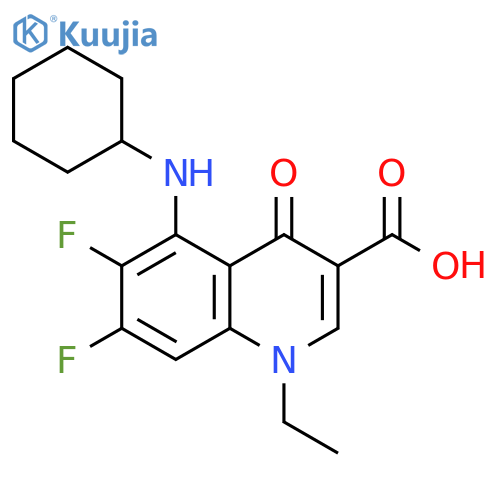 3-Quinolinecarboxylic acid,5-(cyclohexylamino)-1-ethyl-6,7-difluoro-1,4-dihydro-4-oxo- structure