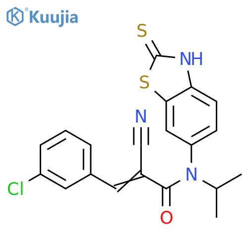 2-Propenamide,3-(3-chlorophenyl)-2-cyano-N-(2,3-dihydro-2-thioxo-6-benzothiazolyl)-N-(1-methylethyl)- structure
