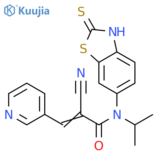 2-Propenamide,2-cyano-N-(2,3-dihydro-2-thioxo-6-benzothiazolyl)-N-(1-methylethyl)-3-(3-pyridinyl)- structure
