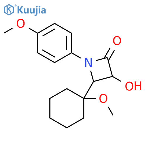 2-Azetidinone, 3-hydroxy-4-(1-methoxycyclohexyl)-1-(4-methoxyphenyl)- structure