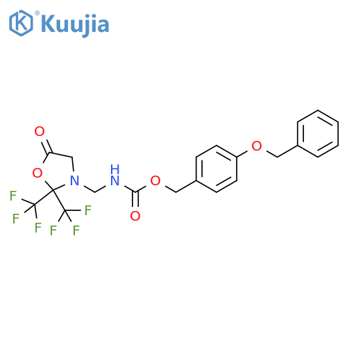 Carbamic acid, [[5-oxo-2,2-bis(trifluoromethyl)-3-oxazolidinyl]methyl]-,[4-(phenylmethoxy)phenyl]methyl ester structure