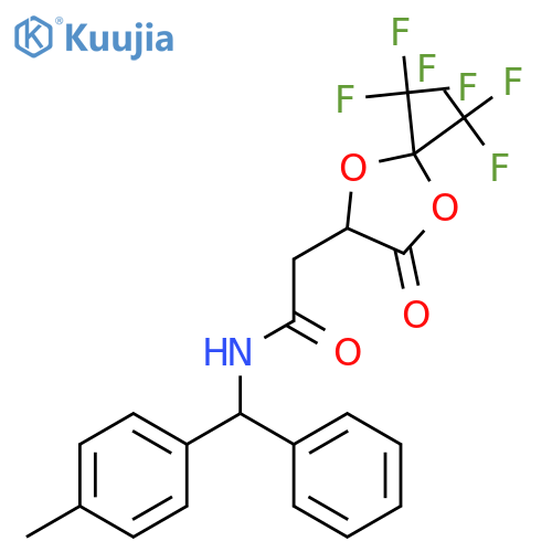 1,3-Dioxolane-4-acetamide,N-[(4-methylphenyl)phenylmethyl]-5-oxo-2,2-bis(trifluoromethyl)-, (4R)- structure