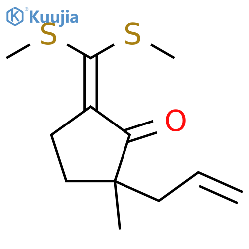 Cyclopentanone, 5-[bis(methylthio)methylene]-2-methyl-2-(2-propenyl)- structure