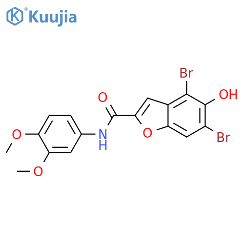 2-Benzofurancarboxamide,4,6-dibromo-N-(3,4-dimethoxyphenyl)-5-hydroxy- structure