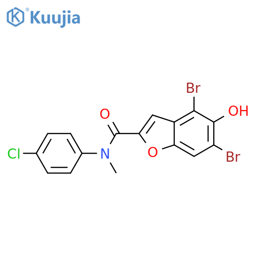 2-Benzofurancarboxamide,4,6-dibromo-N-(4-chlorophenyl)-5-hydroxy-N-methyl- structure