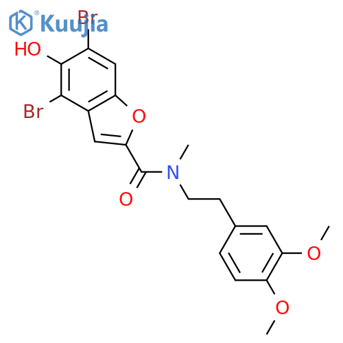 2-Benzofurancarboxamide,4,6-dibromo-N-[2-(3,4-dimethoxyphenyl)ethyl]-5-hydroxy-N-methyl- structure