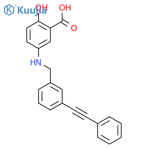 Benzoic acid, 2-hydroxy-5-[[[3-(phenylethynyl)phenyl]methyl]amino]- structure