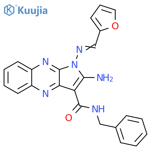 2-amino-N-benzyl-1-(E)-(furan-2-yl)methylideneamino-1H-pyrrolo2,3-bquinoxaline-3-carboxamide structure