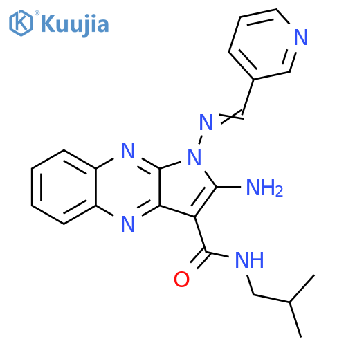 2-amino-N-(2-methylpropyl)-1-(E)-(pyridin-3-yl)methylideneamino-1H-pyrrolo2,3-bquinoxaline-3-carboxamide structure