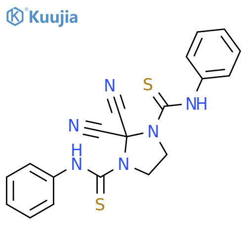 1,3-Imidazolidinedicarbothioamide, 2,2-dicyano-N,N'-diphenyl- structure