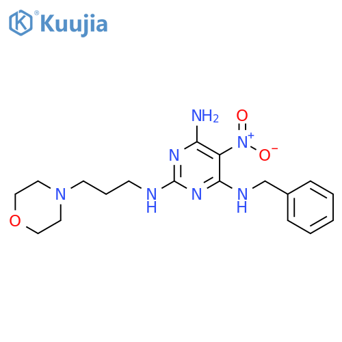 N4-benzyl-N2-3-(morpholin-4-yl)propyl-5-nitropyrimidine-2,4,6-triamine structure