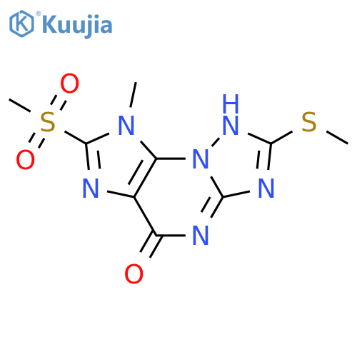 1H-[1,2,4]Triazolo[5,1-b]purin-5(8H)-one,8-methyl-7-(methylsulfonyl)-2-(methylthio)- structure