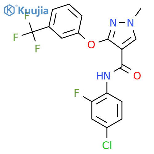 1H-Pyrazole-4-carboxamide,N-(4-chloro-2-fluorophenyl)-1-methyl-3-[3-(trifluoromethyl)phenoxy]- structure