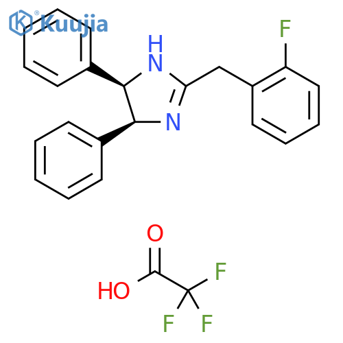 1H-Imidazole, 2-[(2-fluorophenyl)methyl]-4,5-dihydro-4,5-diphenyl-,(4R,5S)-rel-, mono(trifluoroacetate) structure