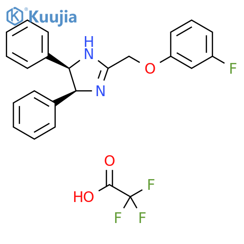 1H-Imidazole, 2-[(3-fluorophenoxy)methyl]-4,5-dihydro-4,5-diphenyl-,(4R,5S)-rel-, mono(trifluoroacetate) structure