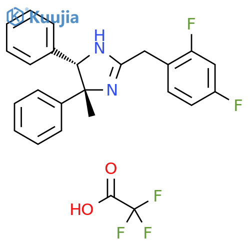 1H-Imidazole,2-[(2,4-difluorophenyl)methyl]-4,5-dihydro-4-methyl-4,5-diphenyl-,(4R,5S)-rel-, mono(trifluoroacetate) structure