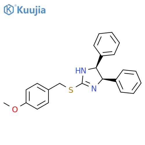 1H-Imidazole,4,5-dihydro-2-[[(4-methoxyphenyl)methyl]thio]-4,5-diphenyl-,(4R,5S)-rel- structure