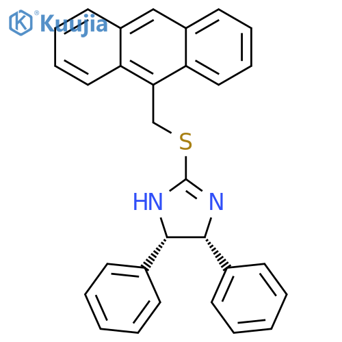 1H-Imidazole, 2-[(9-anthracenylmethyl)thio]-4,5-dihydro-4,5-diphenyl-,(4R,5S)-rel- structure
