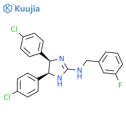 1H-Imidazol-2-amine,4,5-bis(4-chlorophenyl)-N-[(3-fluorophenyl)methyl]-4,5-dihydro-,(4R,5S)-rel- structure