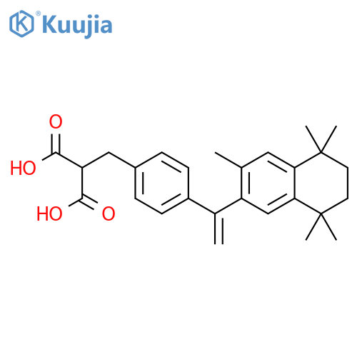 Propanedioic acid,[[4-[1-(5,6,7,8-tetrahydro-3,5,5,8,8-pentamethyl-2-naphthalenyl)ethenyl]phenyl]methyl]- structure
