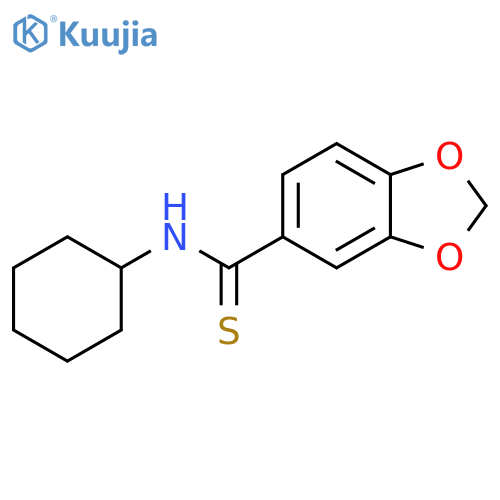 N-cyclohexyl-2H-1,3-benzodioxole-5-carbothioamide structure