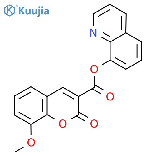 quinolin-8-yl 8-methoxy-2-oxo-2H-chromene-3-carboxylate structure