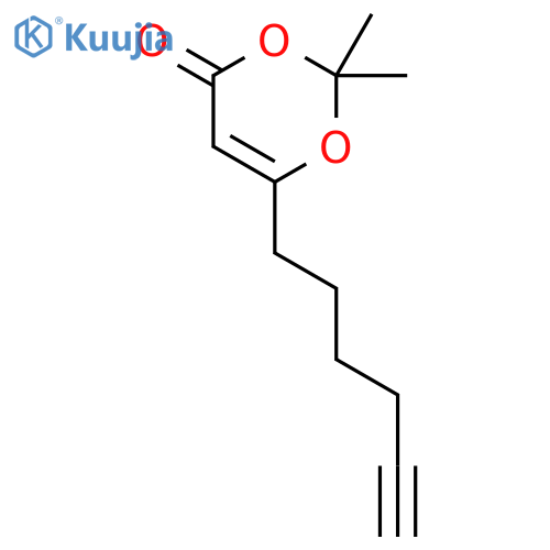 4H-1,3-Dioxin-4-one, 6-(5-hexynyl)-2,2-dimethyl- structure