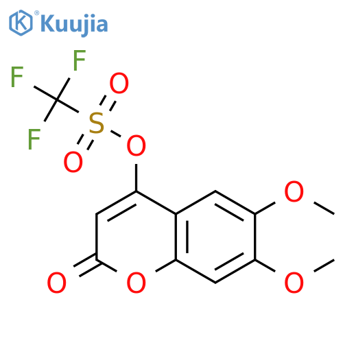 Methanesulfonic acid, trifluoro-,6,7-dimethoxy-2-oxo-2H-1-benzopyran-4-yl ester structure