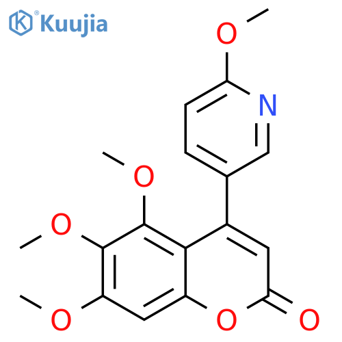 2H-1-Benzopyran-2-one, 5,6,7-trimethoxy-4-(6-methoxy-3-pyridinyl)- structure