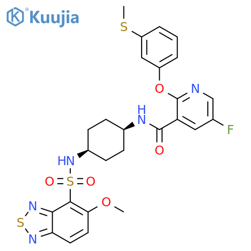 3-Pyridinecarboxamide,5-fluoro-N-[cis-4-[[(5-methoxy-2,1,3-benzothiadiazol-4-yl)sulfonyl]amino]cyclohexyl]-2-[3-(methylthio)phenoxy]- structure