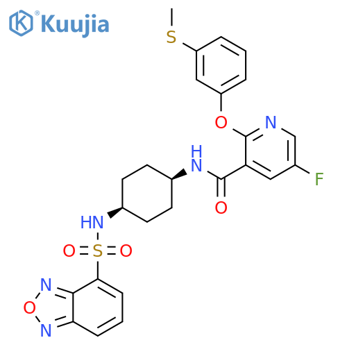 3-Pyridinecarboxamide,N-[cis-4-[(2,1,3-benzoxadiazol-4-ylsulfonyl)amino]cyclohexyl]-5-fluoro-2-[3-(methylthio)phenoxy]- structure