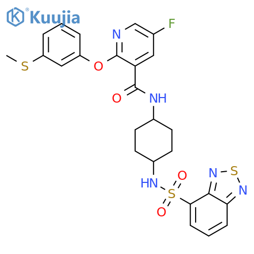 3-Pyridinecarboxamide,N-[cis-4-[(2,1,3-benzothiadiazol-4-ylsulfonyl)amino]cyclohexyl]-5-fluoro-2-[3-(methylthio)phenoxy]- structure