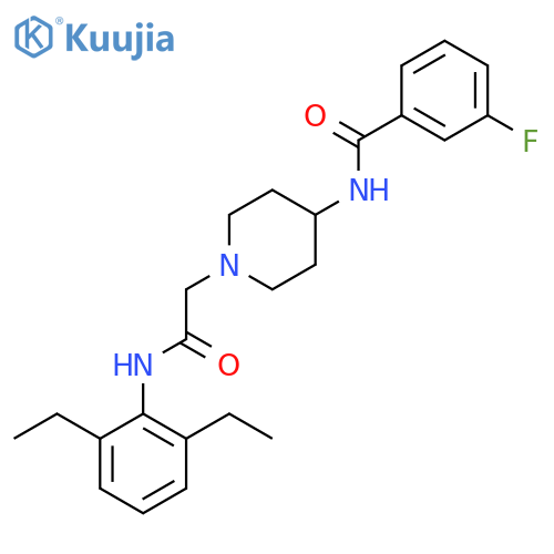 N-(1-(2-((2,6-Diethylphenyl)amino)-2-oxoethyl)-piperidin-4-yl)-3-fluorobenzamide structure