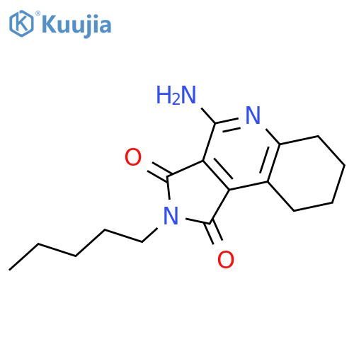 1H-Pyrrolo[3,4-c]quinoline-1,3(2H)-dione,4-amino-6,7,8,9-tetrahydro-2-pentyl- structure