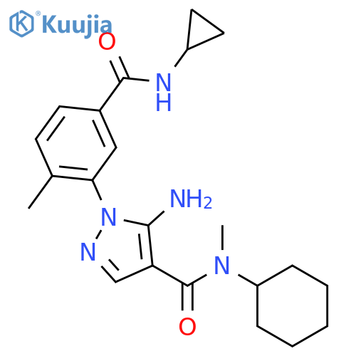 1H-Pyrazole-4-carboxamide,5-amino-N-cyclohexyl-1-[5-[(cyclopropylamino)carbonyl]-2-methylphenyl]-N-methyl- structure