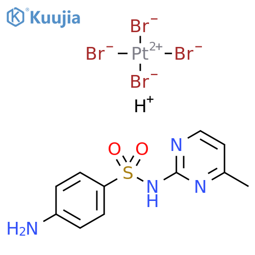 Platinate(2-), tetrabromo-, (SP-4-1)-, dihydrogen, compd. with 4-amino-N-(4-methyl-2-pyrimidinyl)benzenesulfonamide (1:2) (9CI) structure