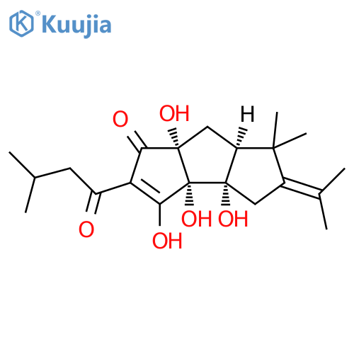 1H-Cyclopenta[a]pentalen-1-one, 3a,3b,4,5,6,6a,7,7a-octahydro-3,3a,3b,7a-tetrahydroxy-6,6-dimethyl-5-(1-methylethylidene)-2-(3-methyl-1-oxobutyl)-, (3aR,3bS,6aS,7aR)-rel- structure