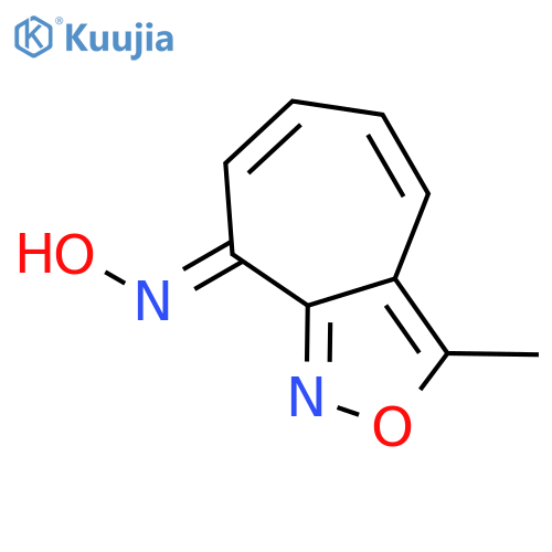8H-Cyclohept[c]isoxazol-8-one, 3-methyl-, oxime structure